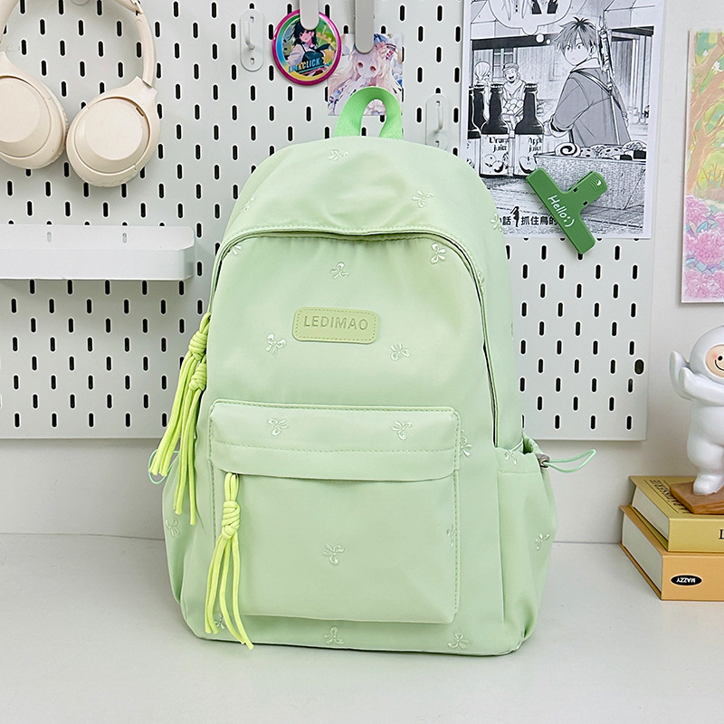 Student solid color schoolbag, high appearance level, new backpack, large capacity, simple, casual and versatile, 2025 Specification drawing