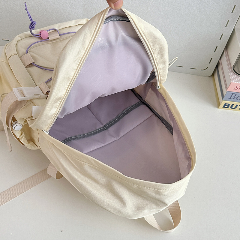 Large-capacity drawstring design, niche schoolbag, high appearance level backpack for junior high school girls, high school and primary school students' backpacks Application Scenario