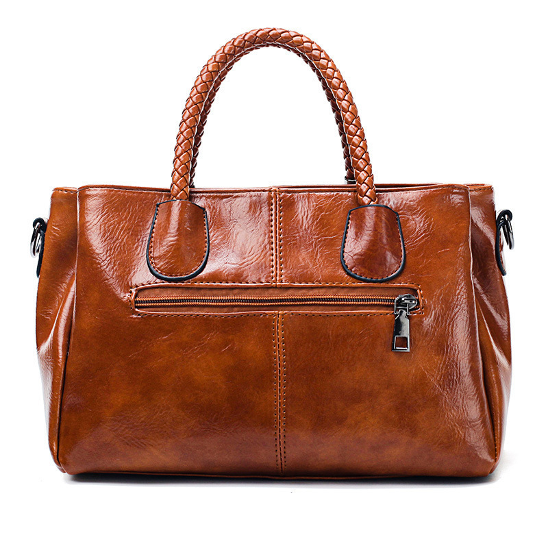 New cross-border oil wax leather bags for export to Europe, America, Boston, women's single-shoulder bags, women's soft leather large bags, one-piece consignment Application Scenario