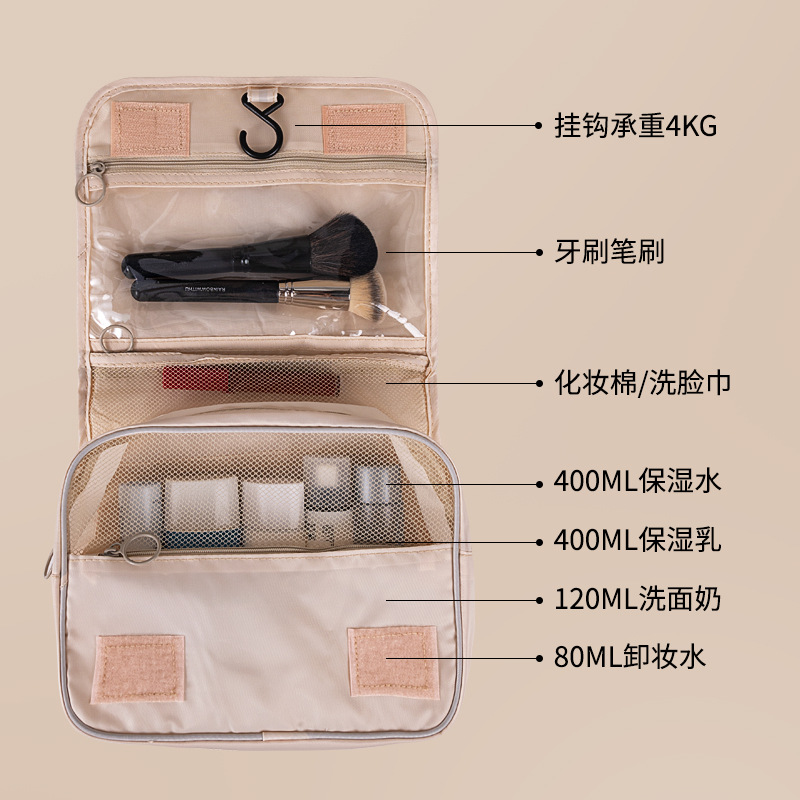 Large-capacity, high-end, waterproof, multi-functional cosmetic storage bag, portable travel transparent toiletry bag details Picture