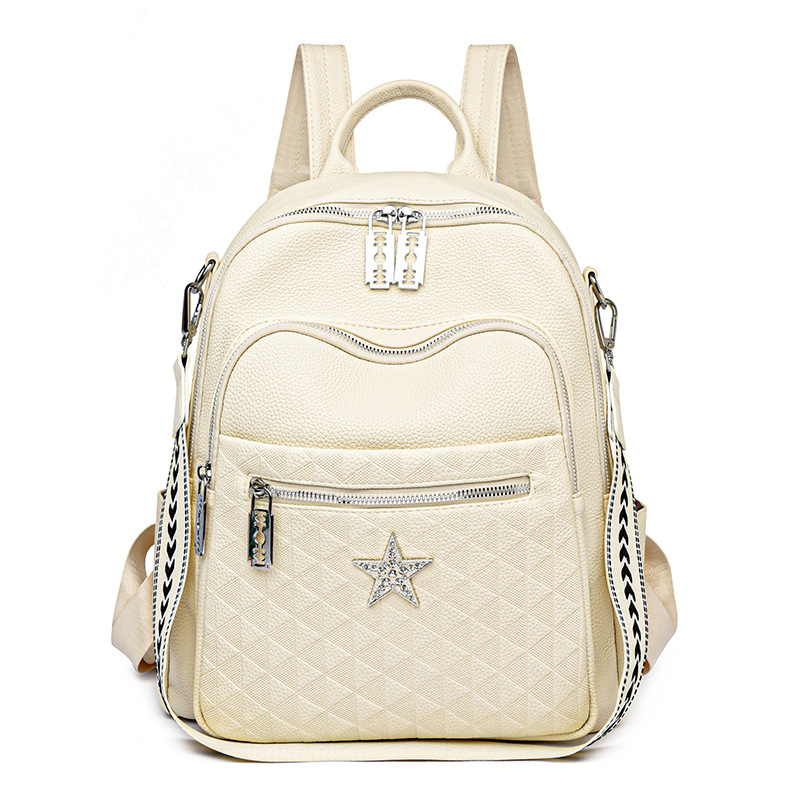 The new women's backpack, the five-pointed star crossbody bag, is simple, versatile, fashionable, niche, high-end and high-quality casual single-shoulder bag Item Picture