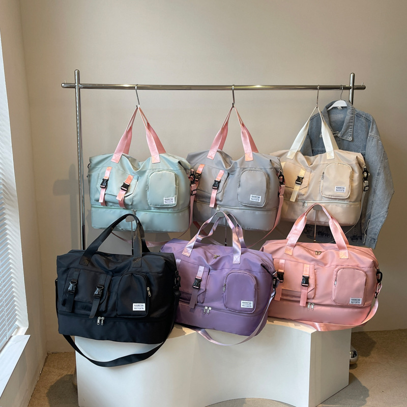 New travel bags, large-capacity sports and fitness bags, portable storage bags, dry and wet separation, student accommodation luggage bags details Picture