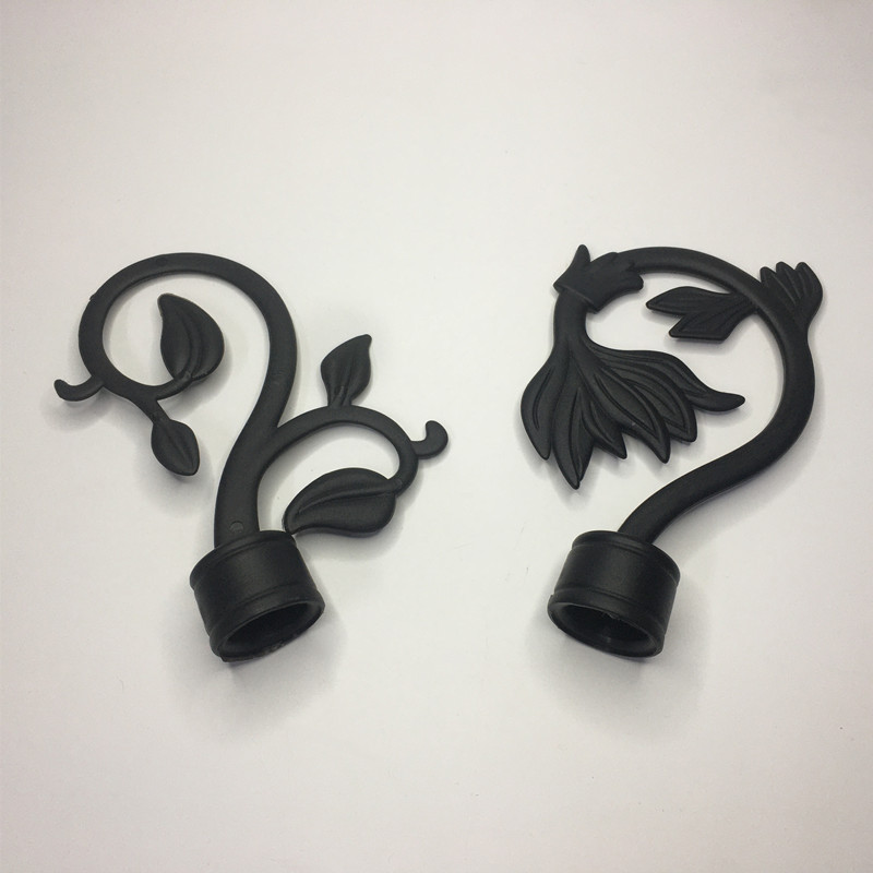 American-style curtain decorative heads, plastic imitation iron heads, Roman rod heads, rod sealing and opening blocking curtain accessories and auxiliary materials Specification drawing