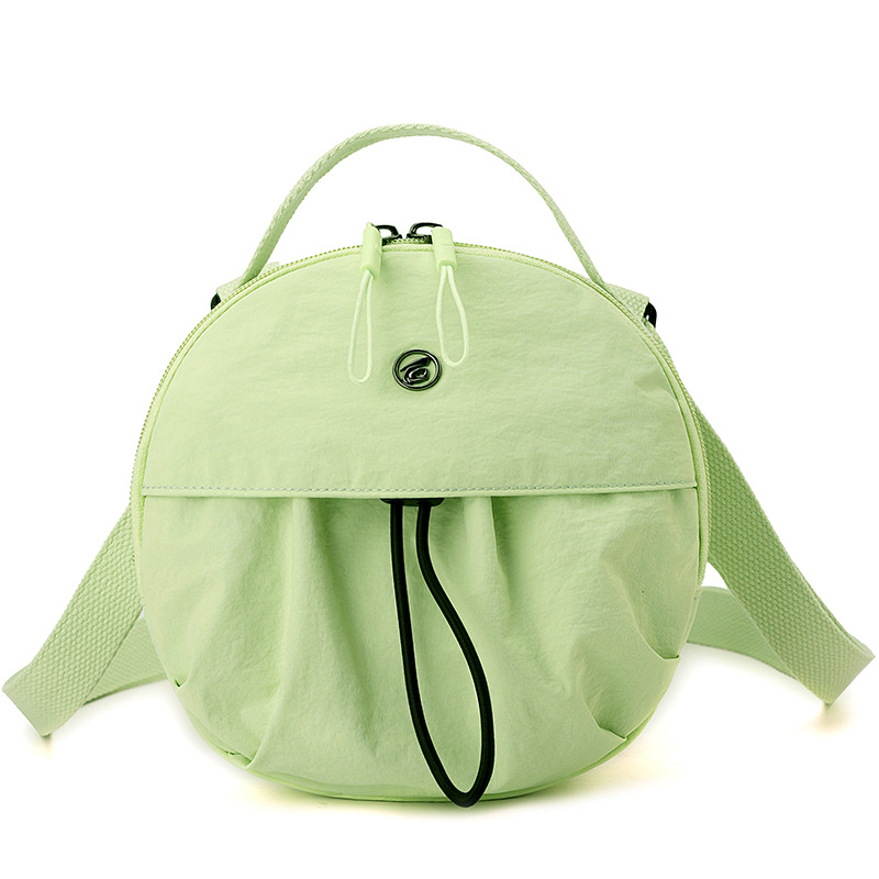 Nylon lightweight commuter crossbody small round bag 2024 Autumn new style single-shoulder bag, Japanese simple hand-held women's bag Item Picture