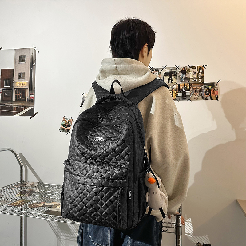 Men's trendy brand backpacks, large-capacity casual travel bags, college student backpacks, couple Japanese-style Instagram cool schoolbags details Picture