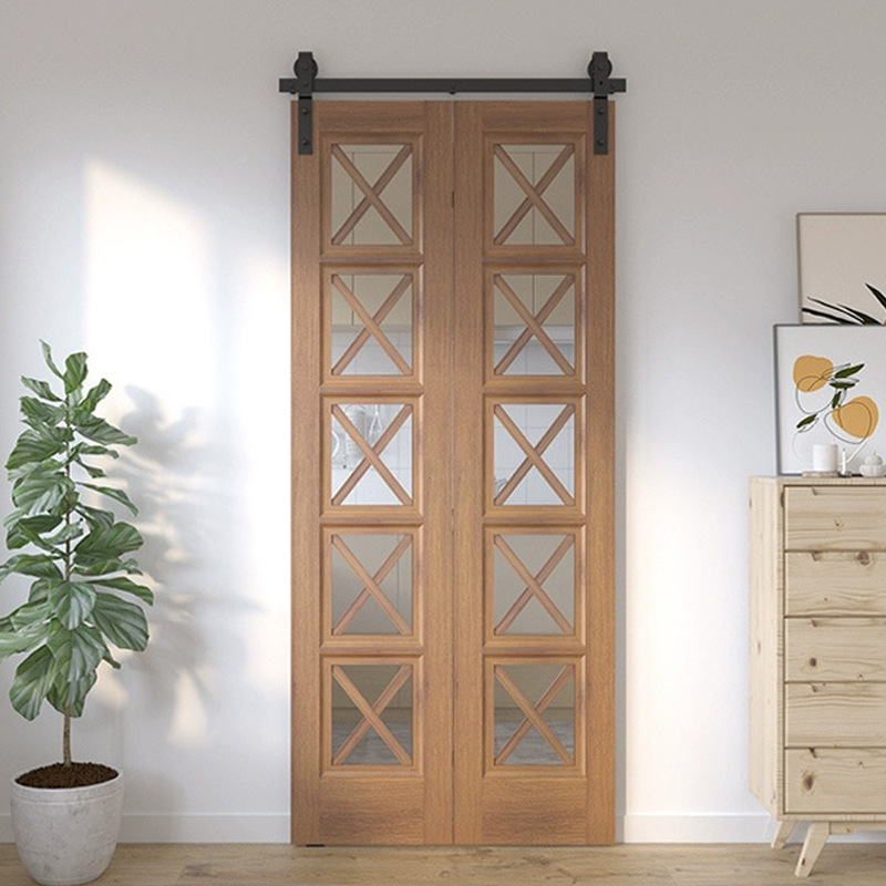 Cross-border American J-shaped rotating hook barn door, slide rail, hanging rail, sliding door, silent guide rail, metal accessories set Application Scenario