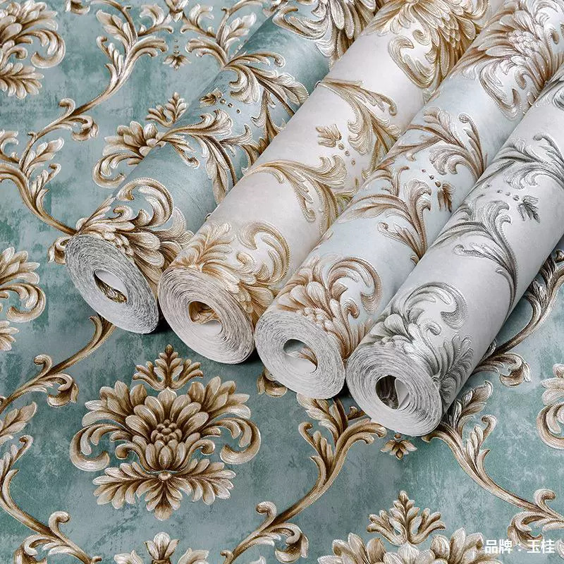 【 Manufacturer 】 Cross-border precision pressed non-woven fabric self-adhesive wallpaper, 3d stereoscopic bedroom, living room, TV background, wall stickers full figure