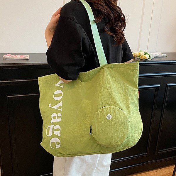 New 2025 Korean ins summer thin canvas bag, colorful hand-held bucket shopping bag for women full figure
