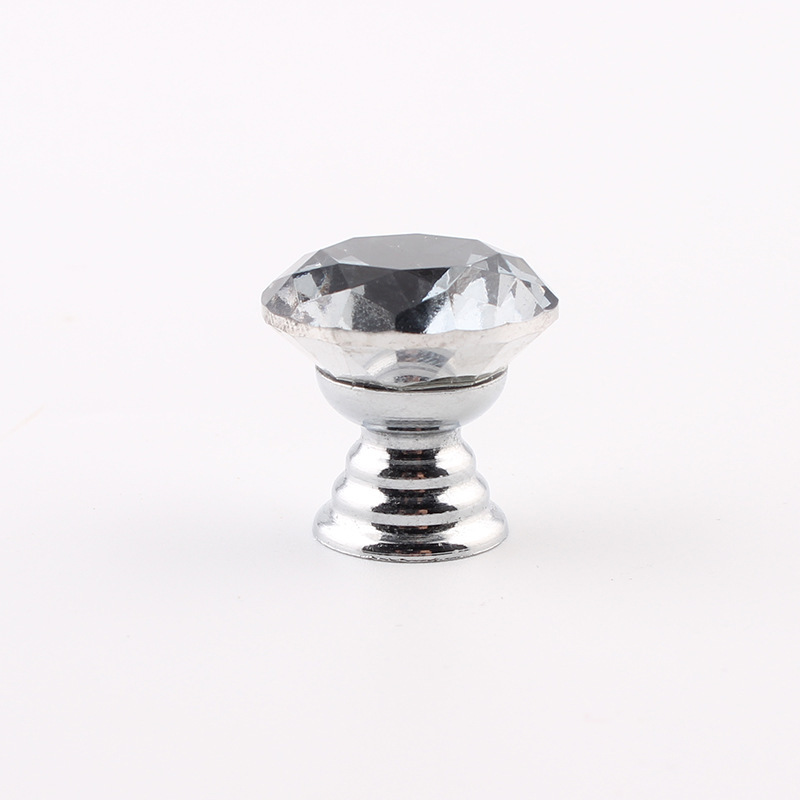 The original manufacturer supplies single-hole diamond crystal glass handles for jewelry boxes, drawers, furniture and cabinet handles with a diameter of 20MM details Picture