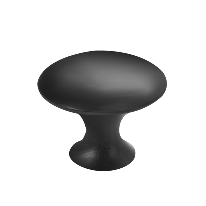 European-style mushroom-shaped porcelain white black single-hole handle wardrobe cabinet round stainless steel modern and simple drawer handle Item Picture