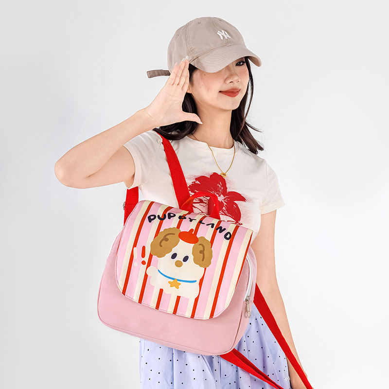 Cartoon schoolbag for girls, simple and versatile, schoolgirl style backpack, lightweight, forest-themed, Japanese-style Instagram details Picture