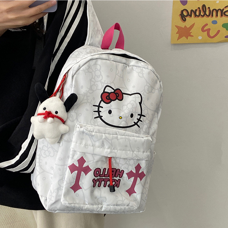 New cute and niche backpack, high school student printed schoolbag, large-capacity, lightweight and girlish bag full figure