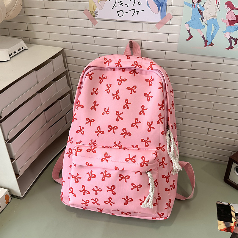 A light and refreshing bow backpack for girls, junior high school, senior high school and college students. It is a lightweight and lightweight backpack for campus use details Picture