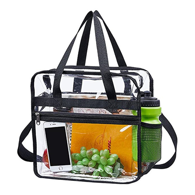 Direct sales from the manufacturer of cross-border PVC transparent large-capacity supermarket shopping bags, single-shoulder hand-carry transparent handbags and travel bags full figure