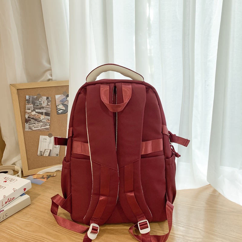 ins high-quality schoolbags for junior high school girls, forest-style backpacks, and color-blocking and patchwork backpacks for primary school students from grades three to six Specification drawing