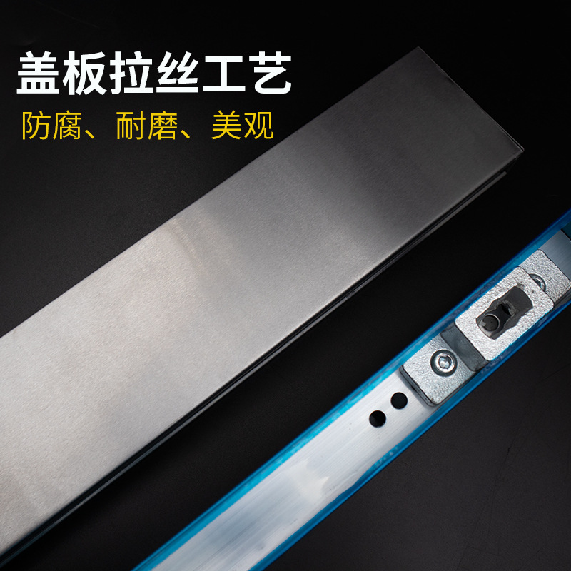 8.5 high aluminum alloy long door clamp with chuck, double-layer thickened aluminum core door clamp, frameless glass upper and lower clamps, universal type Specification drawing