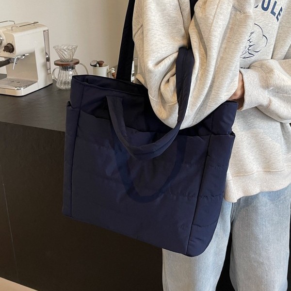 New autumn and winter handbags, cotton-padded jackets with a fluffy feel, computer bags, multi-bag simple and large-capacity tote bags, travel bags for cross-border travel Specification drawing