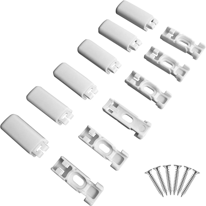 White Venetian blind base, 6 sets of assembly screws, curtain accessories Specification drawing