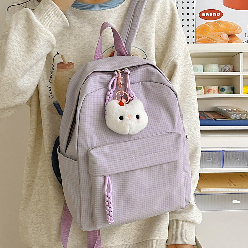 Cross-border fresh and clean campus schoolbags, simple backpacks for junior high school and college students, solid-color backpacks, commuting and travel backpacks Specification drawing