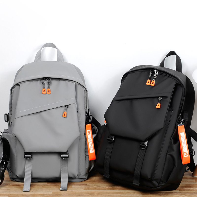 Trendy and casual backpack for men, large capacity, fashionable and high appearance level student schoolbag, high school and college student computer bag details Picture