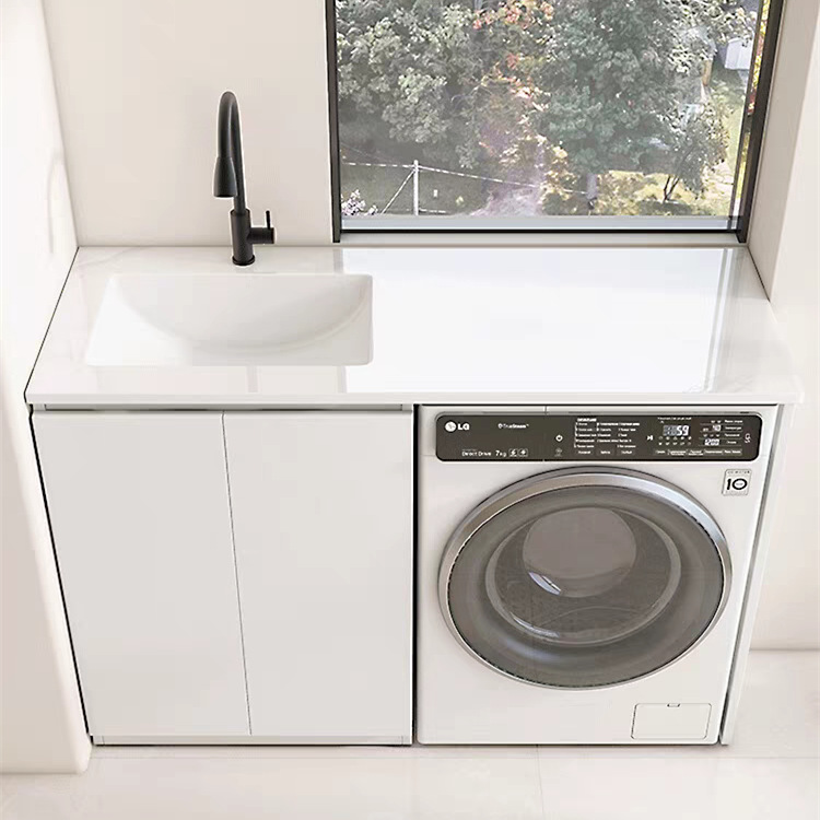 Honeycomb aluminum laundry cabinet, rock plate washbasin, integrated cabinet, balcony washbasin, washbasin, washing machine companion, no details Picture