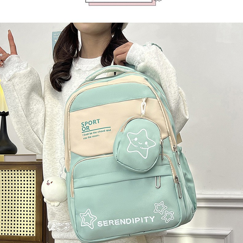New Korean version schoolbag for girls with high appearance standards, large-capacity backpack for junior high school and senior high school students, and backpack for grades 3 to 6 of primary school full figure
