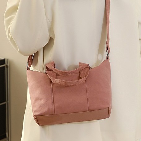 Japanese-style washed canvas bag for women, new large-capacity crossbody bag, fashionable casual handbag, color-blocking tote bag for women full figure