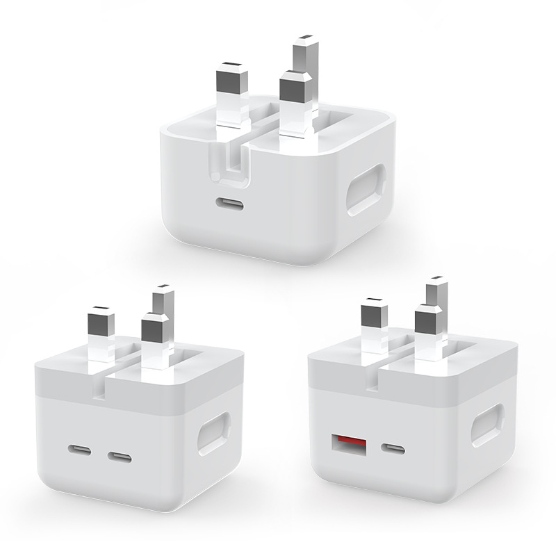 UK folding charger, Hong Kong, Singapore, Hong Kong-style, Malay PD fast header, 35W dual ports, suitable for iPhone Item Picture