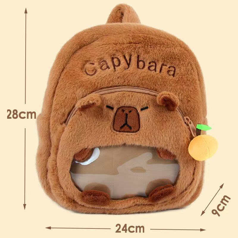 New high-appearure-level Kapibara backpack, plush toy bag, children's backpack, class storage bag Application Scenario