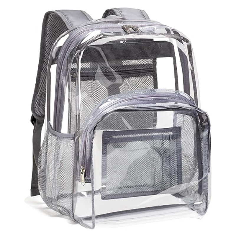 Amazon heavy-duty PVC backpacks in stock, large-capacity, simple men's and women's bags, outdoor sports backpacks Item Picture