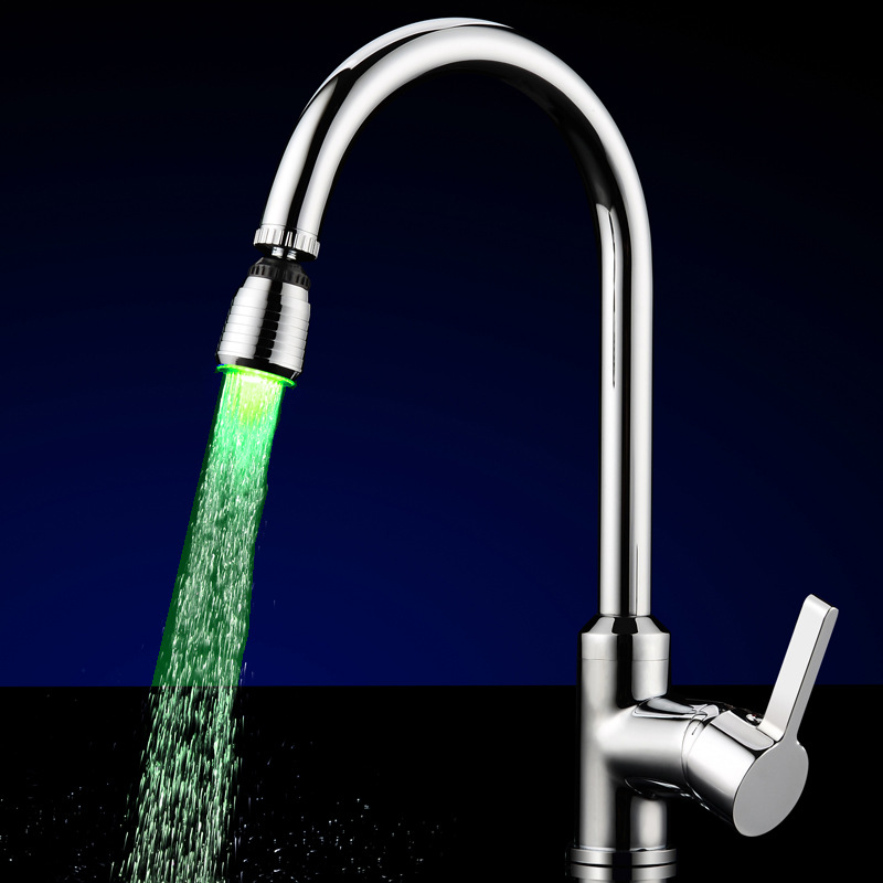 LED rotatable faucet temperature control three-color pulley pattern seven-color color-changing luminous faucet SDF-B16 Application Scenario