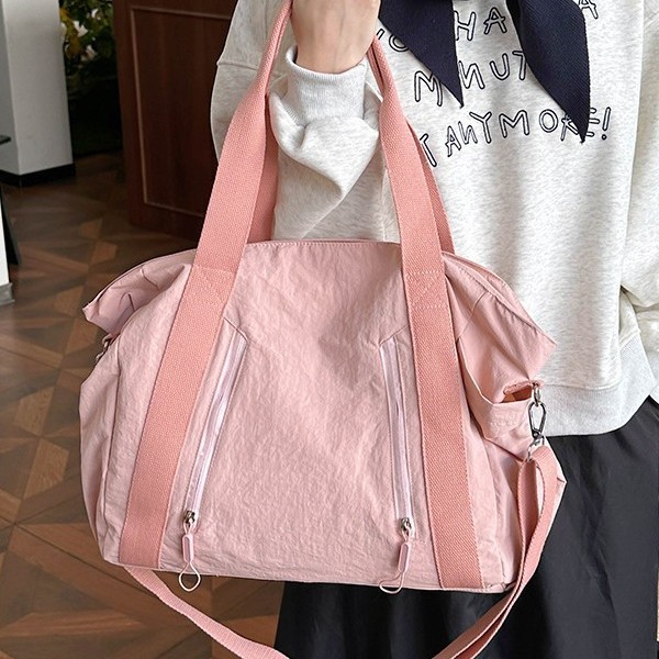 Spring new casual fabric handbag, solid color simple commuter women's bag, versatile single-shoulder bag, middle-aged crossbody bag full figure