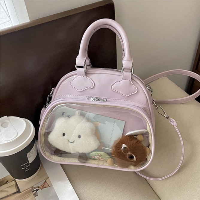 Trendy transparent hand-held underarm bag for women 2025 new style, fashionable large-capacity single-shoulder bag, versatile and simple crossbody bag full figure