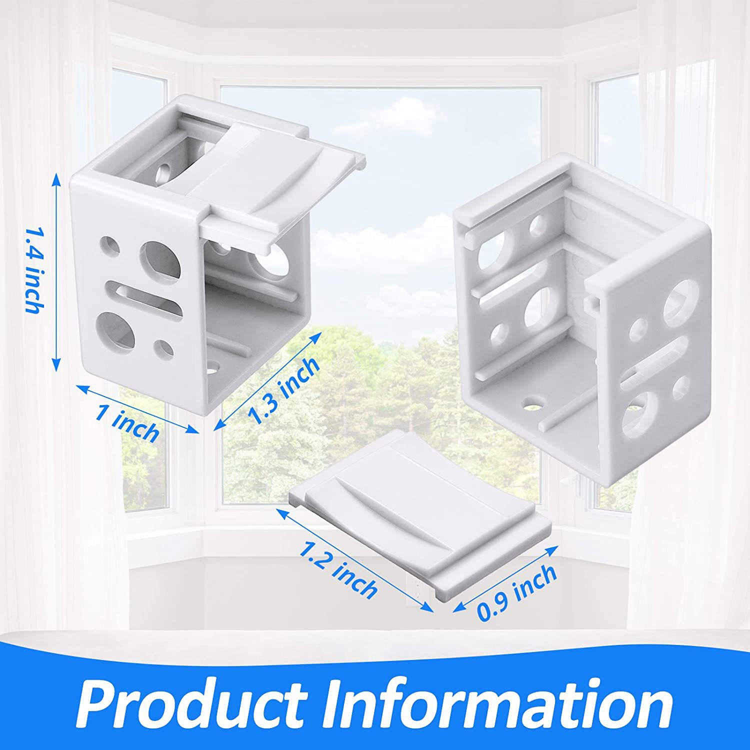 White 25mm 1-inch plastic installation bracket installation code parts for both ends of the blinds Application Scenario