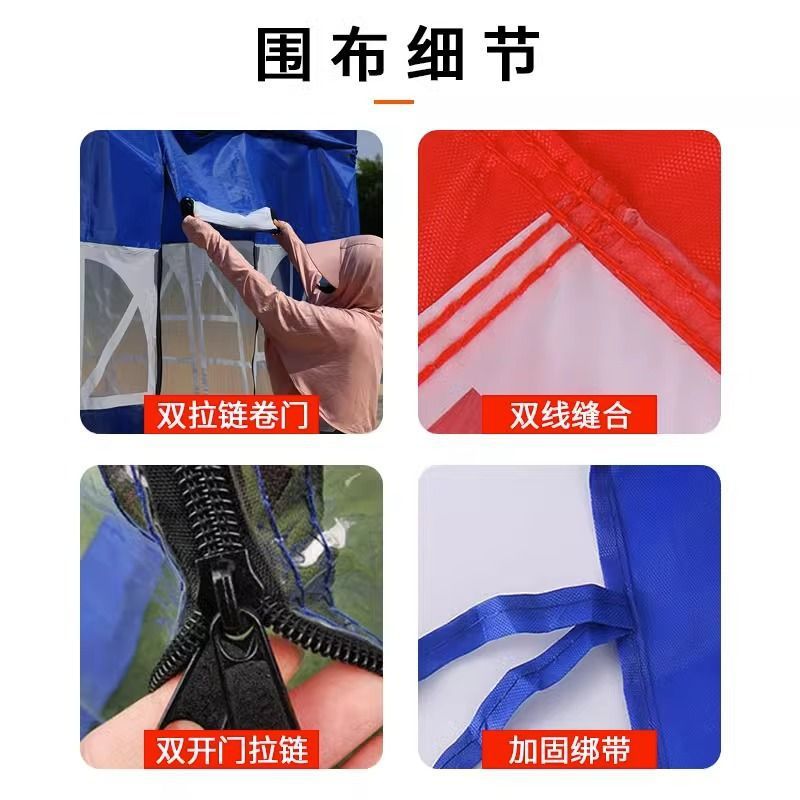 Windproof and rainproof: Thickened fabric for setting up stalls, four-legged umbrellas, outdoor canvas tents, windproof large umbrellas, and rainproof canopies Specification drawing