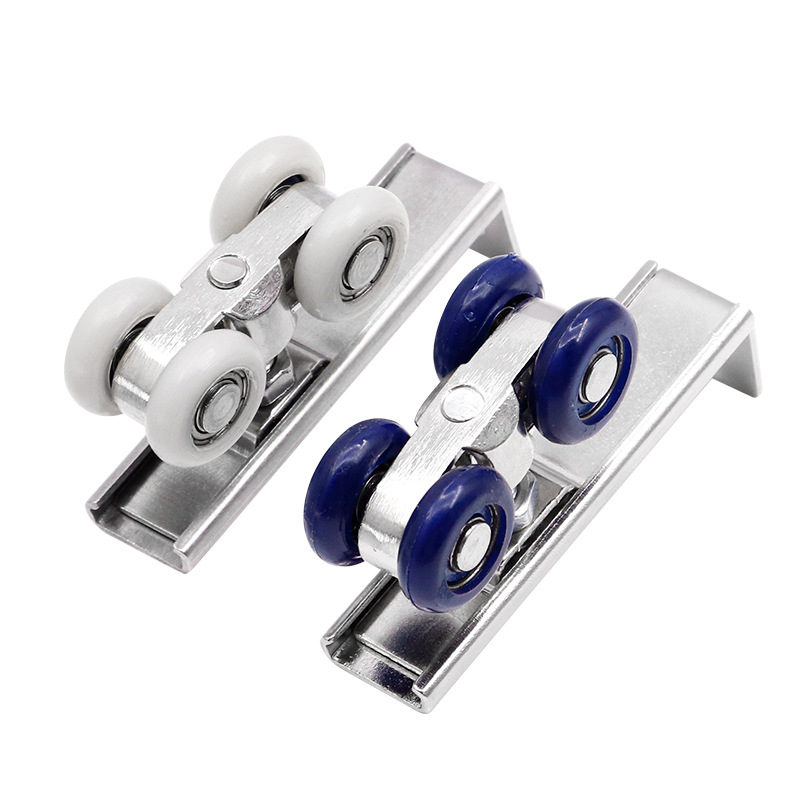Wholesale of wardrobe sliding doors, household sliding doors, hardware accessories, aluminum alloy tracks, thickened stainless steel small hanging wheels Item Picture