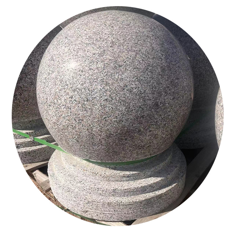 Roadblock stone balls, sesame grey stone, parking lot barrier stones, pier flowers, isolation anti-collision vehicle stop stones, community barrier stones Item Picture
