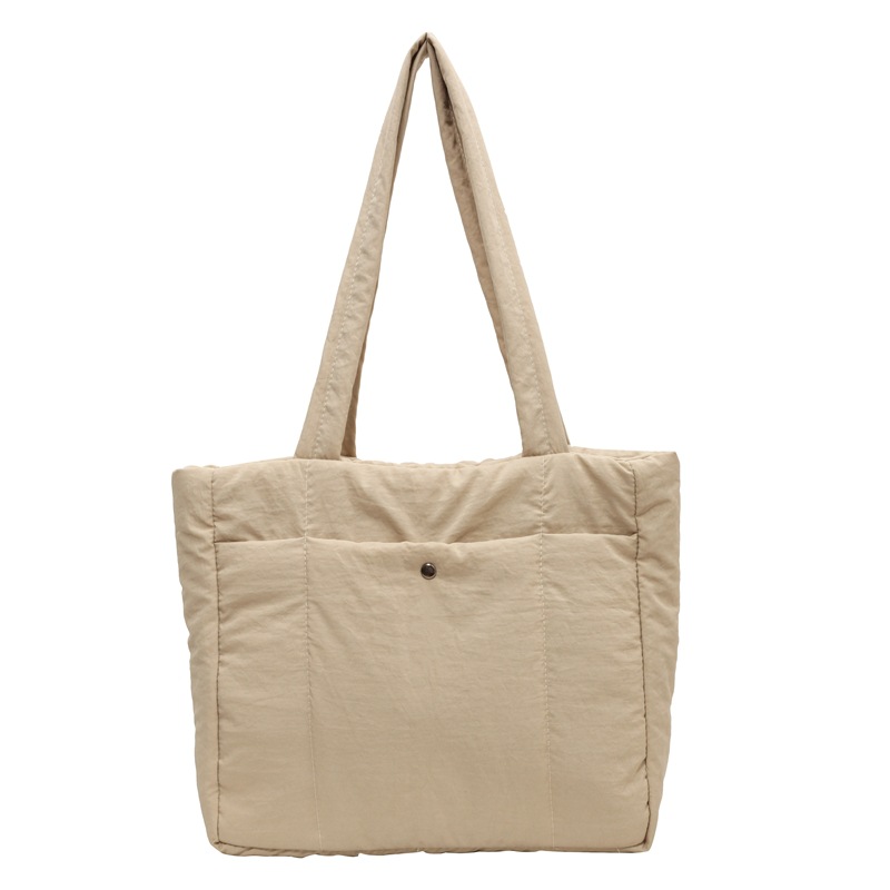 Cross-border 2023 new women's bag: Simple, soft, large-capacity autumn and winter cotton-padded jacket bag, Cloud single-shoulder tote large bag Item Picture