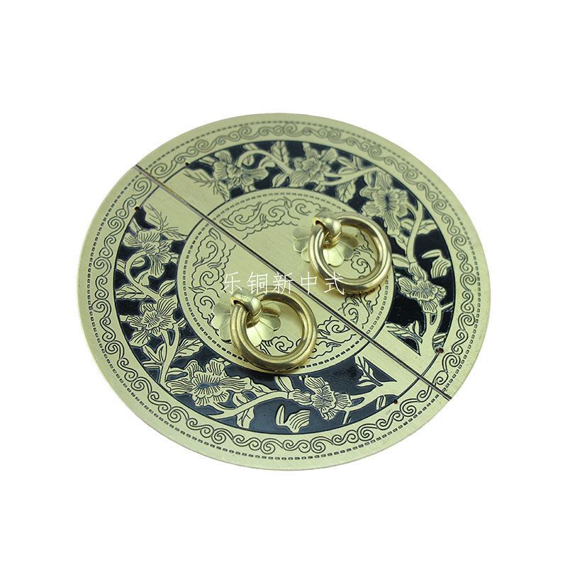 Money tree round copper handle, classical brass cabinet door handle, antique new Chinese-style cabinet copper handle Item Picture