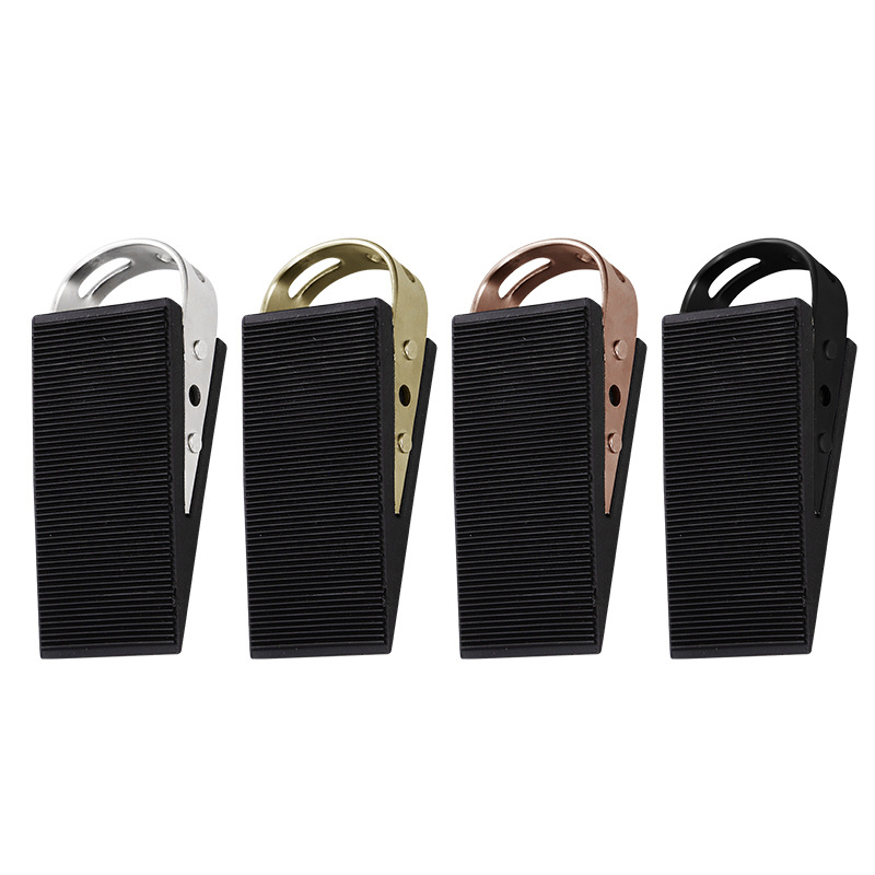 Stainless steel rubber bottom door stop for household door, silent double-sided rubber door stop for bathroom, thickened anti-collision door stop Item Picture