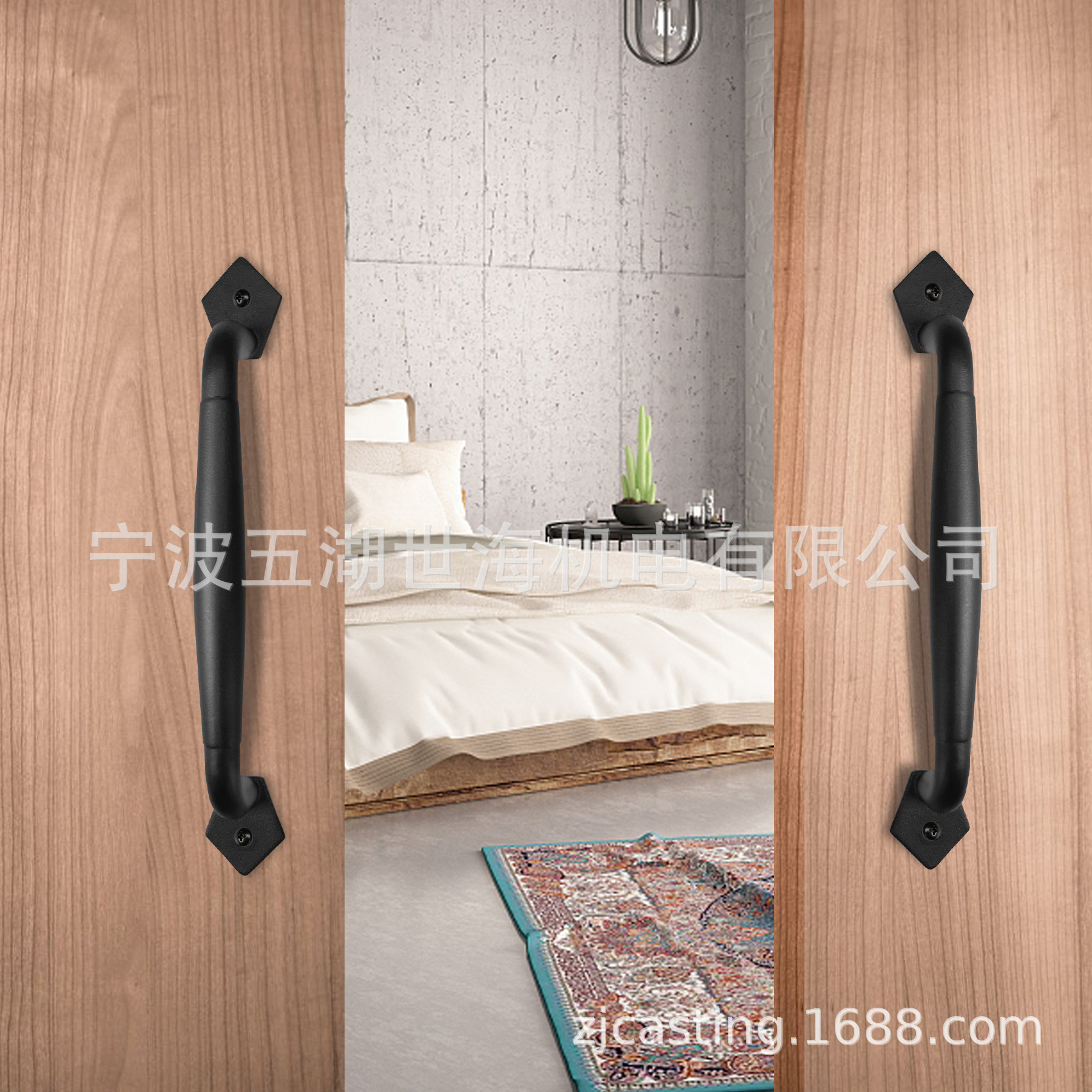 American-style barn door handles, sliding doors, cabinet doors, sliding doors, cast iron doors, matte black handles, factory direct sales Application Scenario