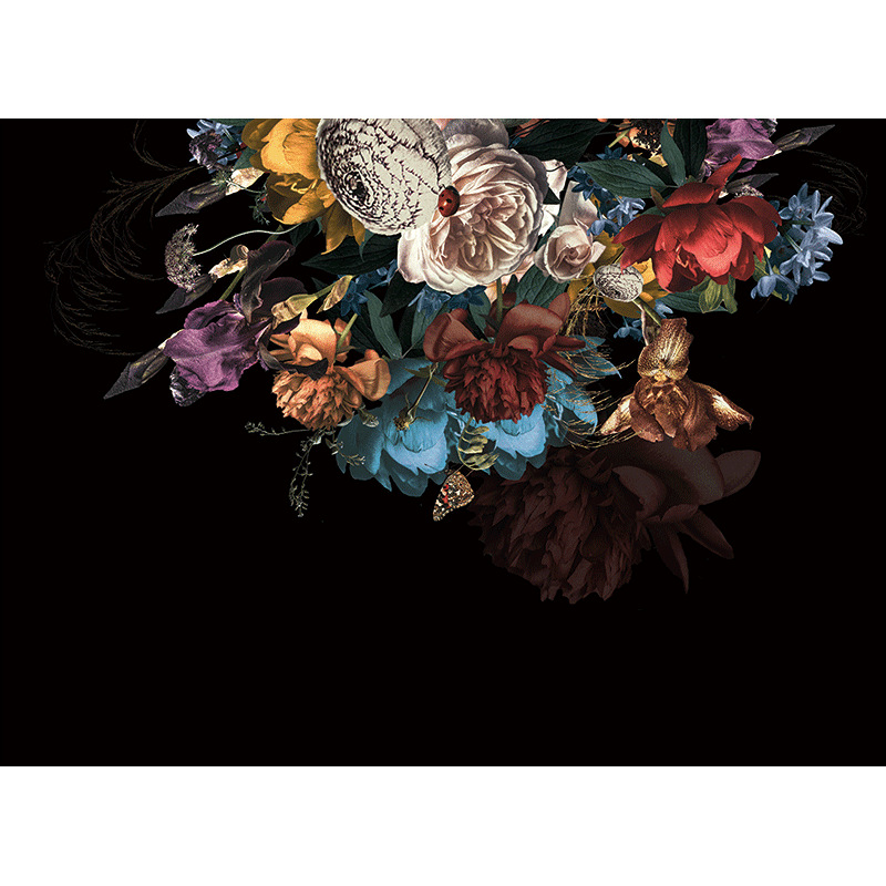 Cross-border consignment of Amazon luxury American retro court floral plants, living room TV background wall pvc wallpaper Item Picture