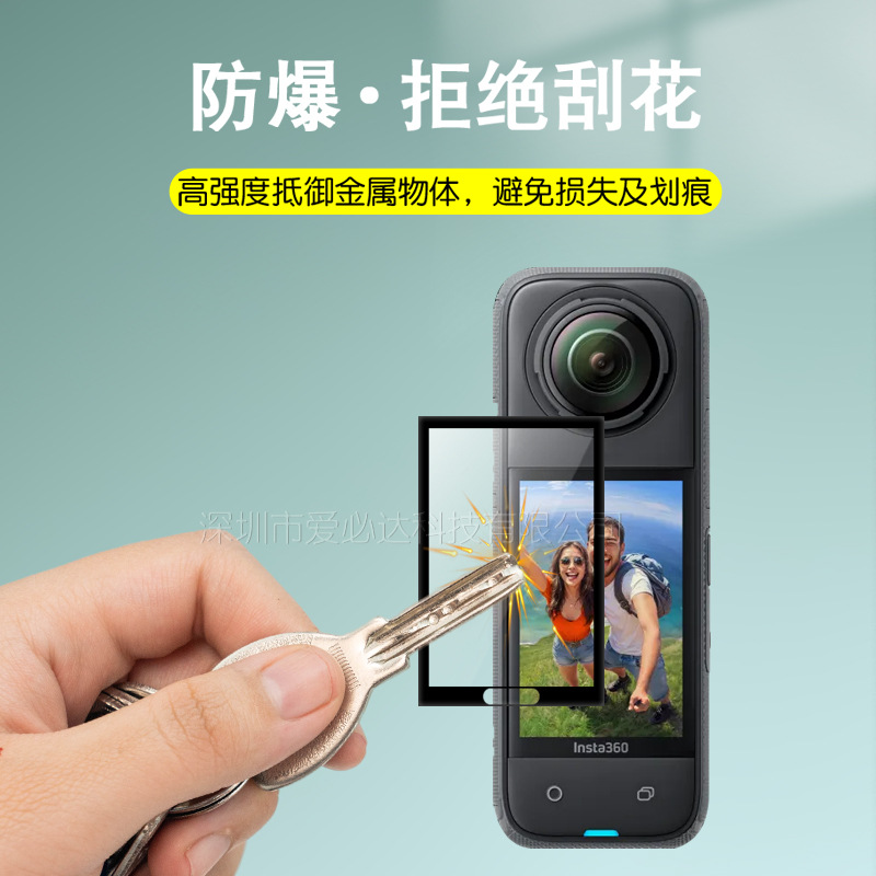 Applicable to Insta 360 one X5 panoramic action camera X4 curved 3D heat-bent composite film PMMA Specification drawing