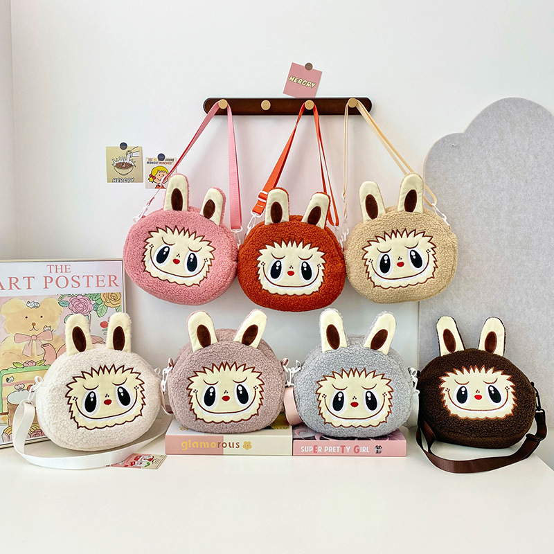 The new Pop Mart diagonal cross Ugly and cute large-capacity plush children's diagonal cross bag claw doll can be exchanged for a storage small bag full figure