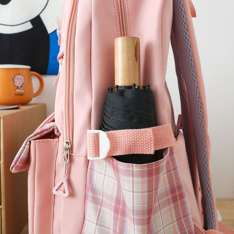New cross-border large-capacity backpack for girls, cute cartoon schoolbags for primary and secondary school students, fashionable checkered casual backpack trend Application Scenario