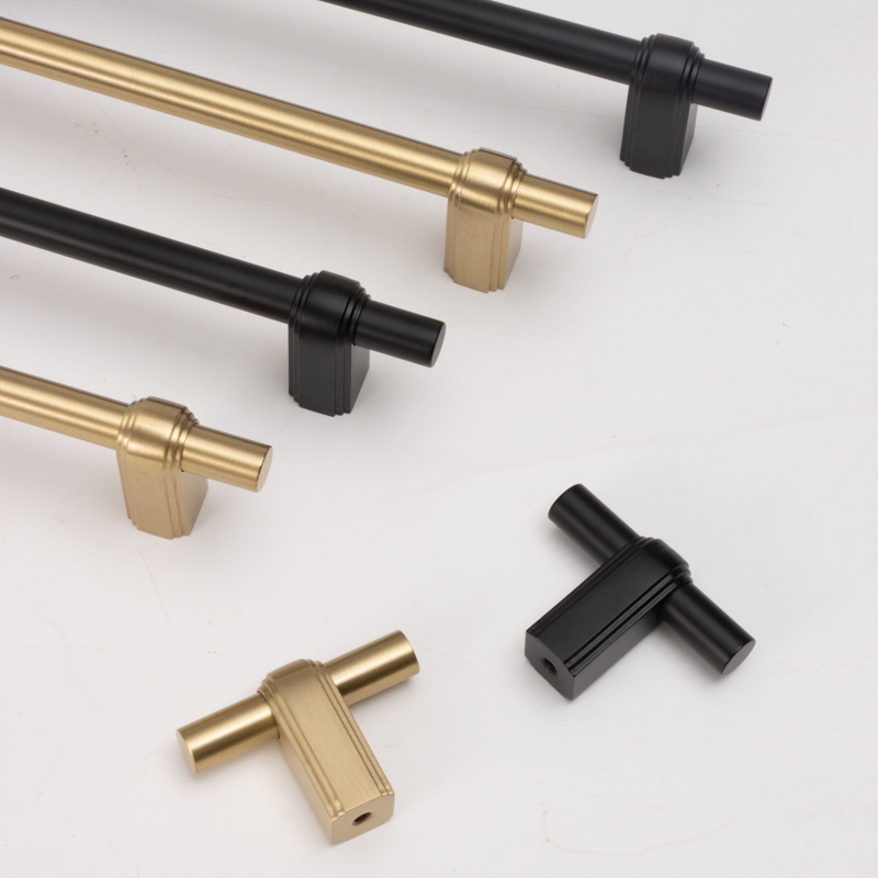 Nordic line solid brass handle drawer, wardrobe, wine cabinet door, simple, light luxury, retro exposed handle Application Scenario