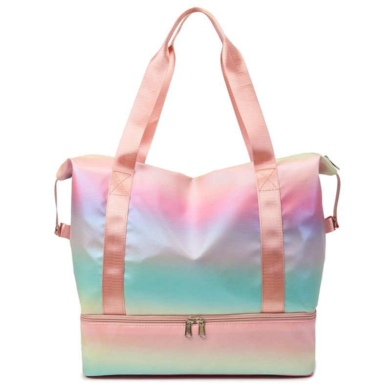 New colorful hand-held fitness bag, outdoor sports and leisure swimming training bag, yoga bag, large-capacity luggage bag for women Item Picture