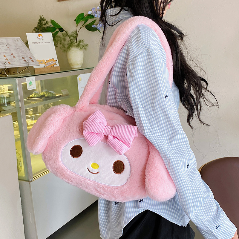 New cartoon cute doll bag, large-capacity single-shoulder hand-carry underarm bag, girlish daily backpack style Application Scenario