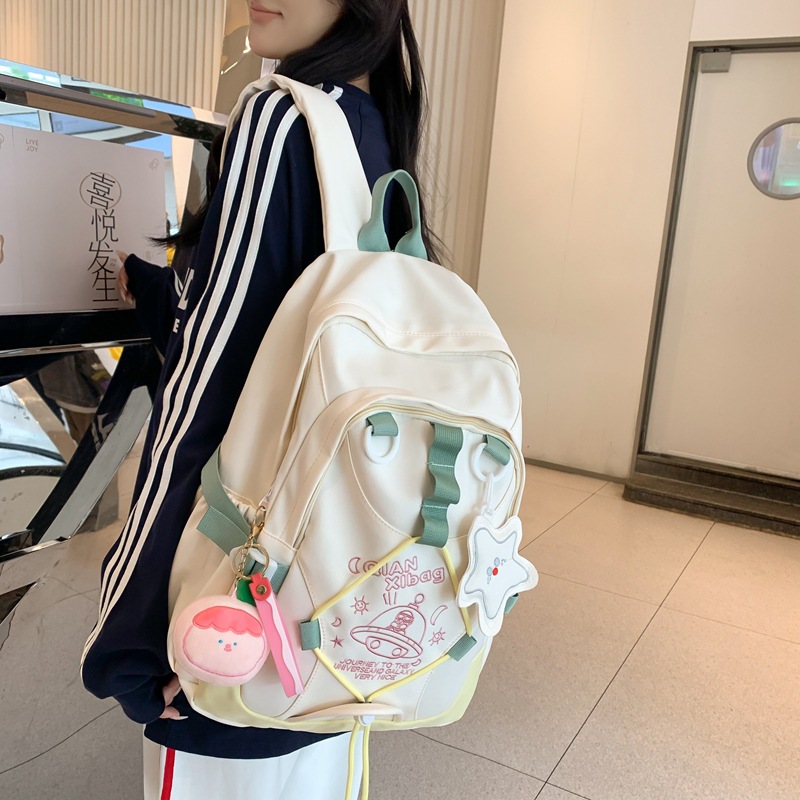 Korean version large-capacity cute milk candy student backpack, light and sweet rest and travel backpack, junior and senior high school schoolbag full figure