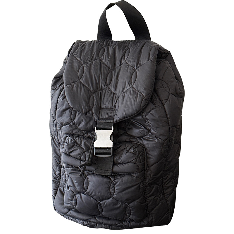 The new cotton-padded jacket bag for autumn and winter is a trendy embroidered thread, fashionable and versatile. It's a unisex backpack with a large capacity and a cool schoolbag Item Picture